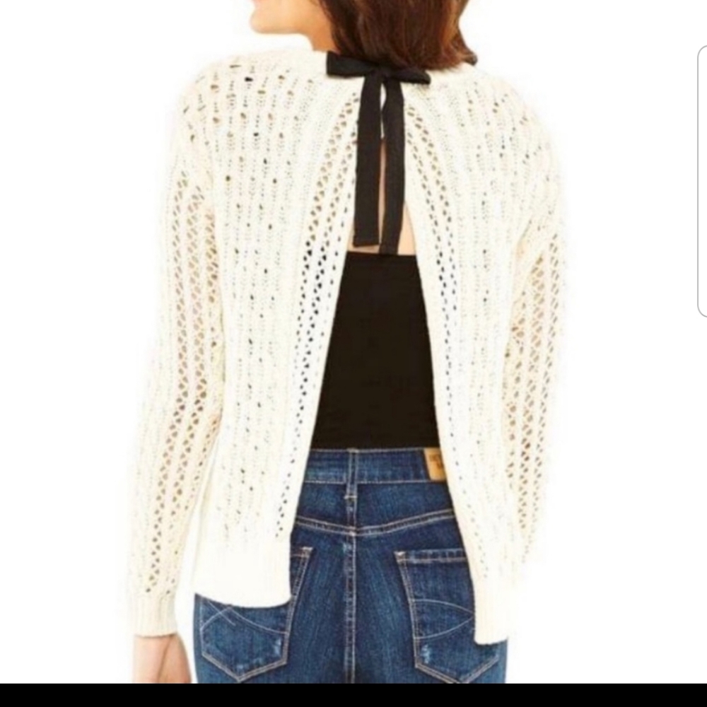 Bethany Mota sz L chunky knit sweater open back